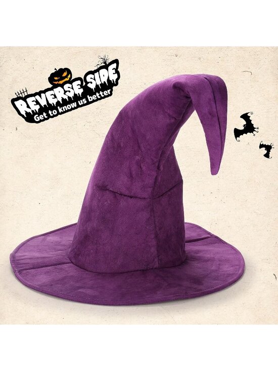 Wizard Mesh Purple Hat for Adult Halloween Costume Witch Cosplay Accessory main image 6